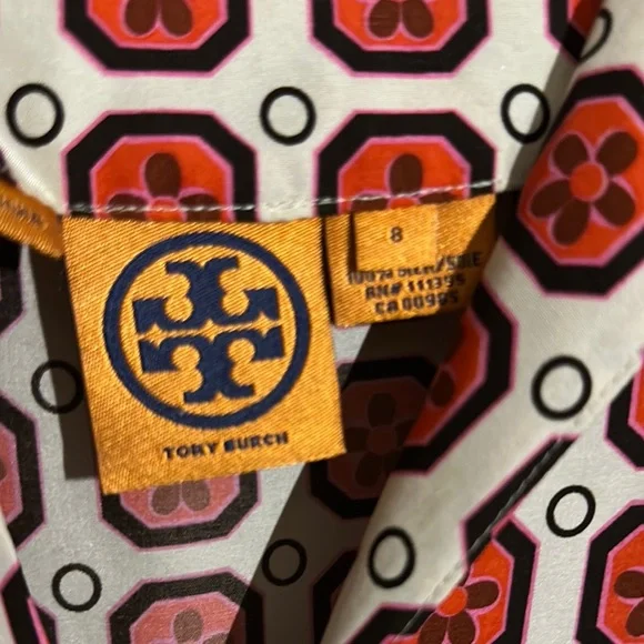 Tory Burch Red and Orange Geometric Dress - Picture 4 of 5